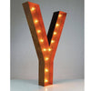 36" Marquee Letter Lights - 36” Letter Y Lighted Vintage Marquee Letters (Rustic)