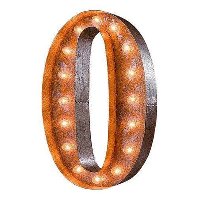 36" Number Marquee Lights - 36" Number 0 (Zero) Sign Vintage Marquee Lights