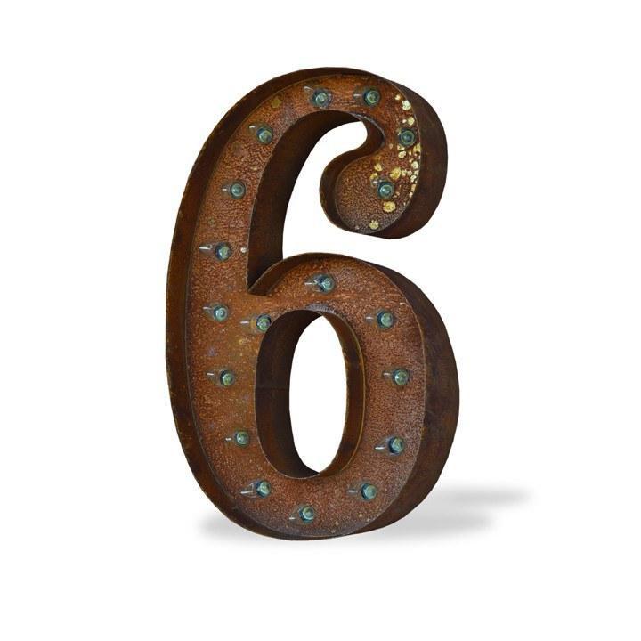 36" Number Marquee Lights - 36" Number 6 (Six) Sign Vintage Marquee Lights