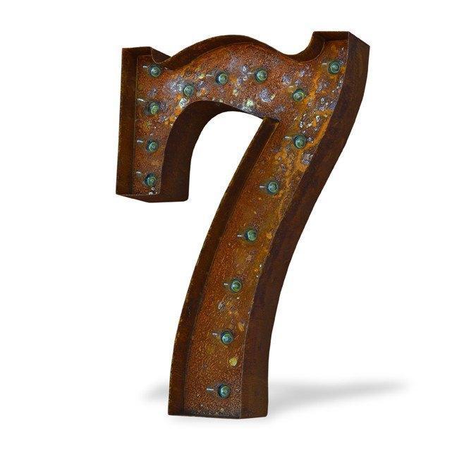36" Number Marquee Lights - 36" Number 7 (Seven) Sign Vintage Marquee Lights