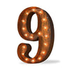 36" Number Marquee Lights - 36" Number 9 (Nine) Sign Vintage Marquee Lights
