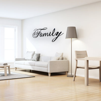 Family - Laser Cut Metal Wall Decor Sign