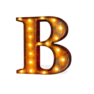 24” Letter B Lighted Vintage Marquee Letters (Rustic)
