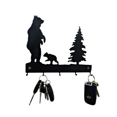 Bear Key Hook - Laser Cut Metal Wall Decor Sign