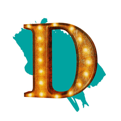 24” Letter D Lighted Vintage Marquee Letters (Rustic)