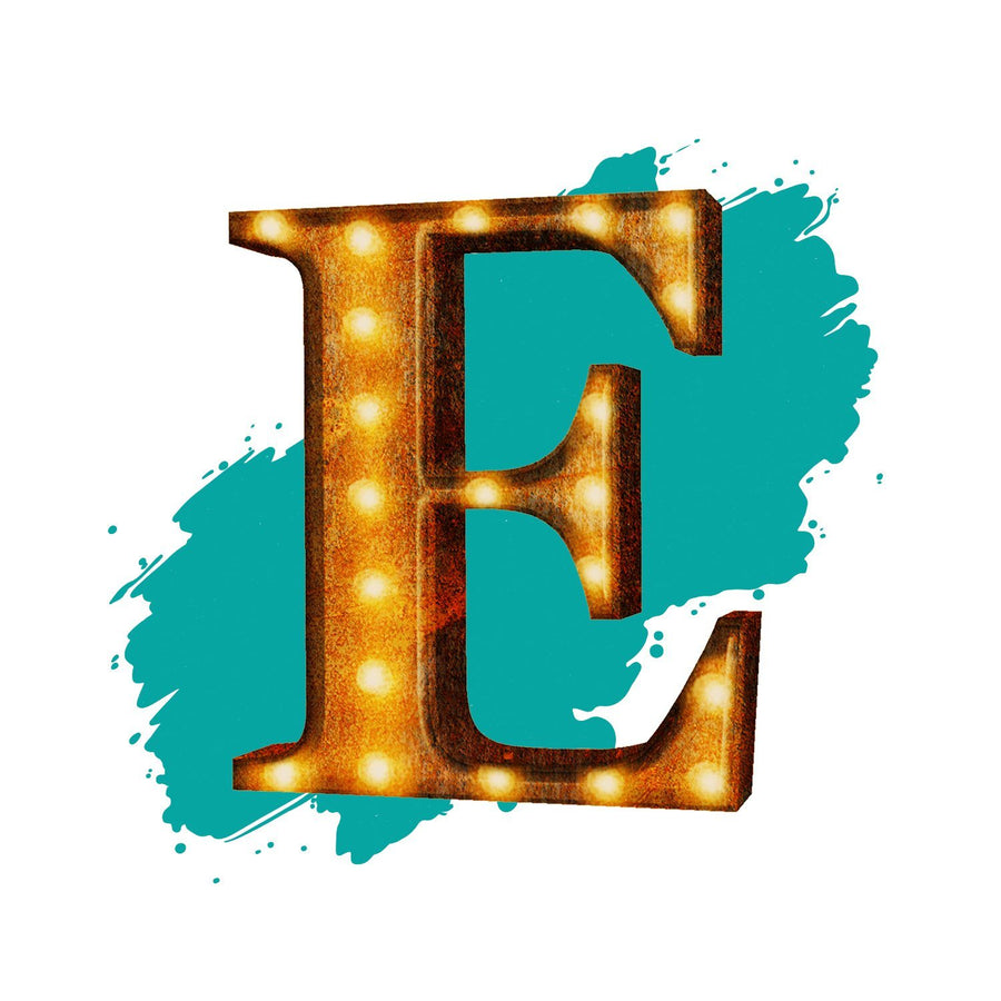 24” Letter E Lighted Vintage Marquee Letters (Rustic)