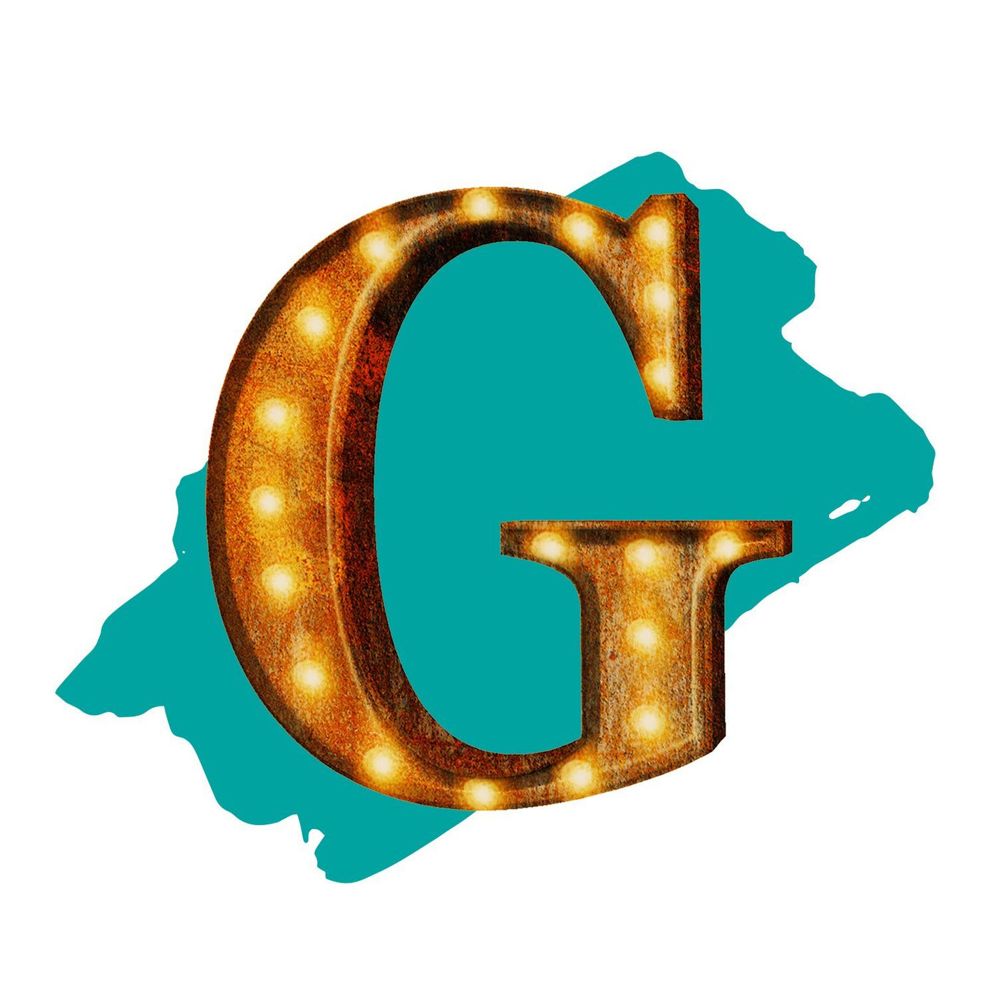 24” Letter G Lighted Vintage Marquee Letters (Rustic)