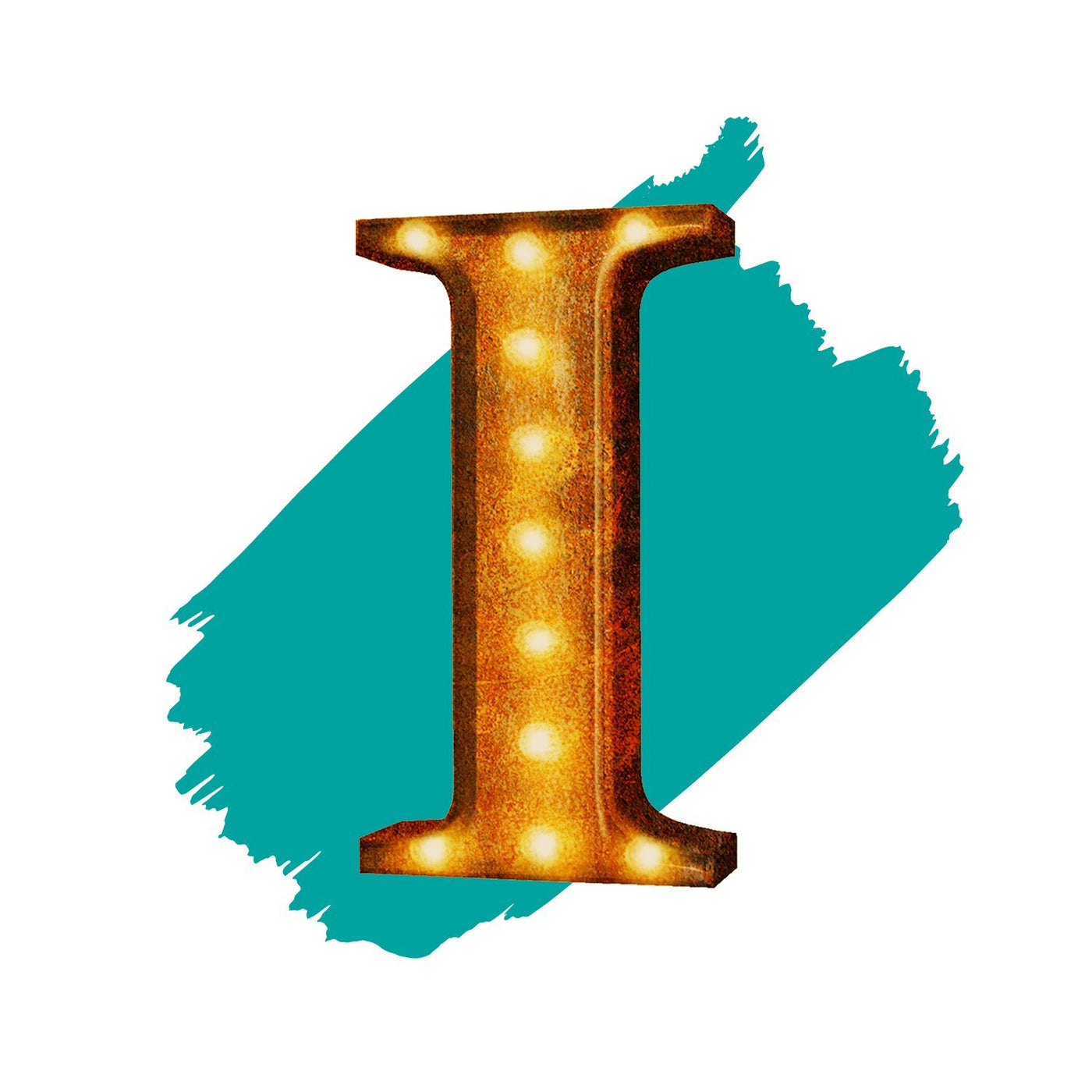 24” Letter I Lighted Vintage Marquee Letters (Rustic)