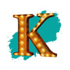 24” Letter K Lighted Vintage Marquee Letters (Rustic)