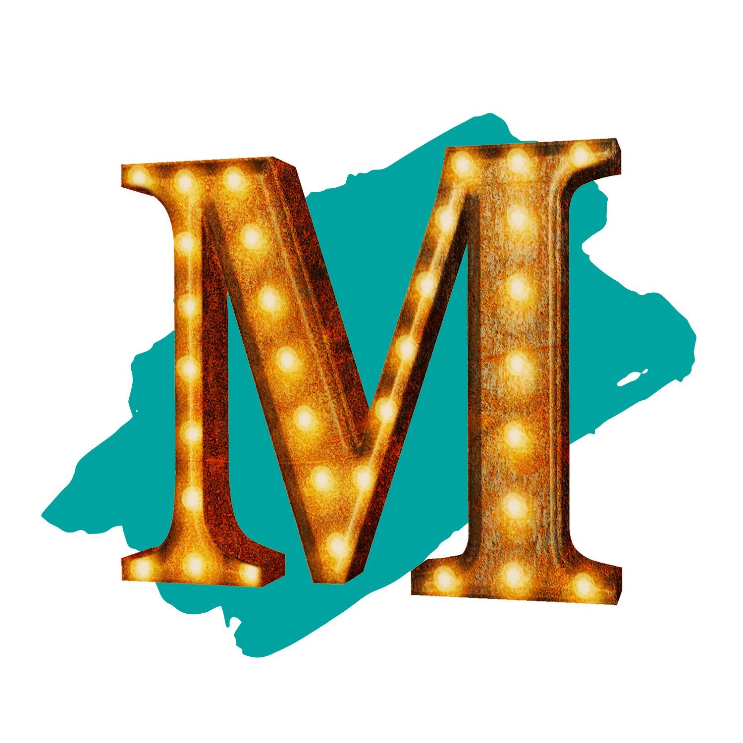 24” Letter M Lighted Vintage Marquee Letters (Rustic)