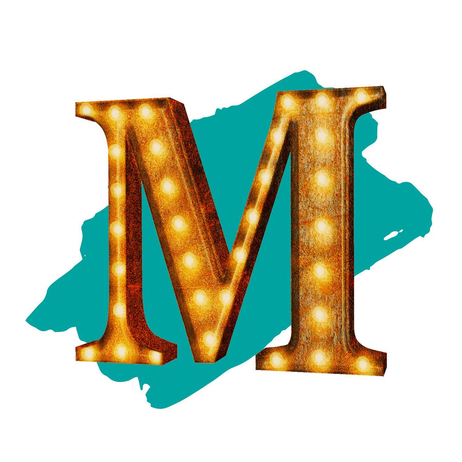 24” Letter M Lighted Vintage Marquee Letters (Rustic)
