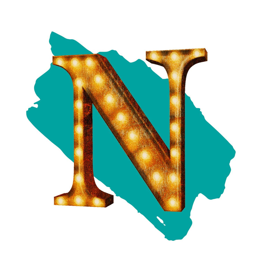 24” Letter N Lighted Vintage Marquee Letters (Rustic)