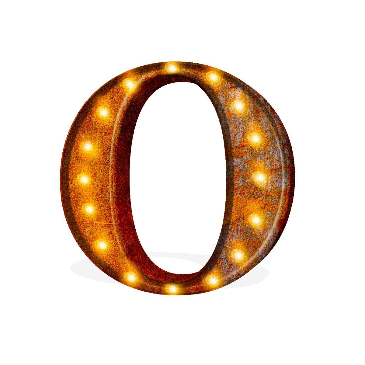 24” Letter O Lighted Vintage Marquee Letters (Rustic)