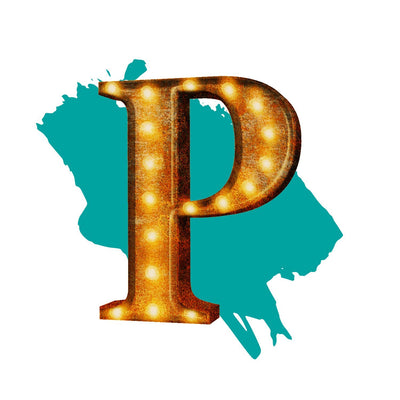 24” Letter P Lighted Vintage Marquee Letters (Rustic)