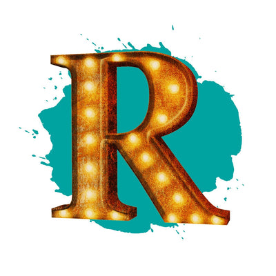 24” Letter R Lighted Vintage Marquee Letters (Rustic)