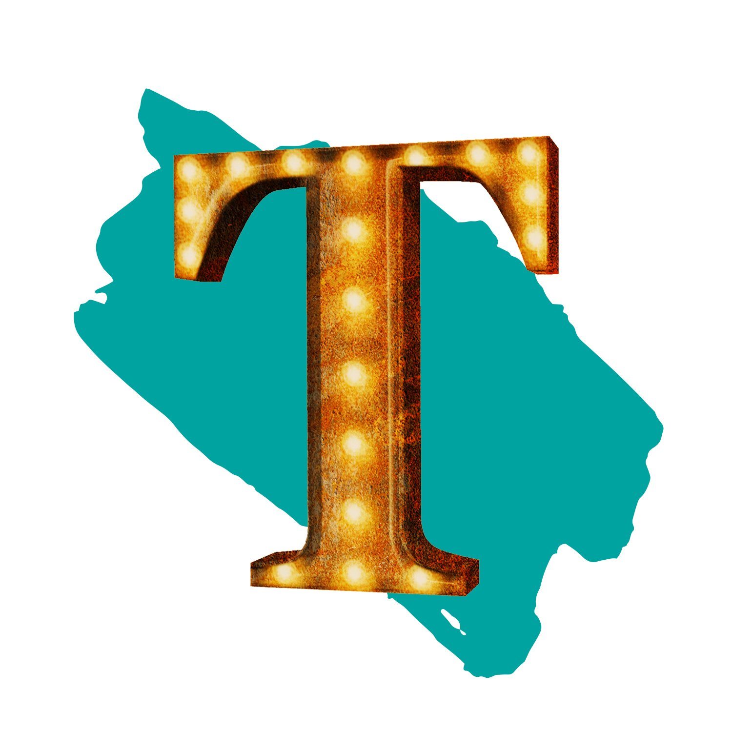 24” Letter T Lighted Vintage Marquee Letters (Rustic)