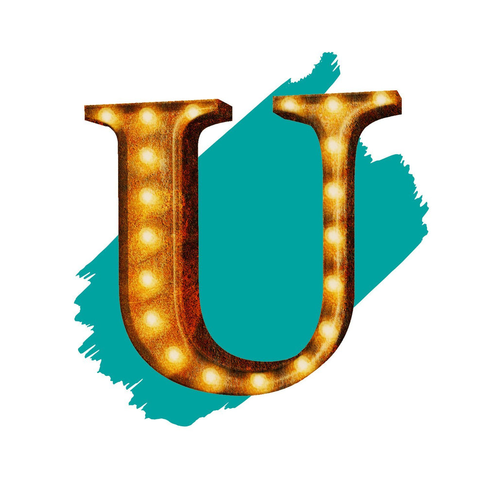 12” Letter U Lighted Vintage Marquee Letters (Modern Font/Rustic) - Buy ...