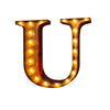 24” Letter U Lighted Vintage Marquee Letters (Rustic)