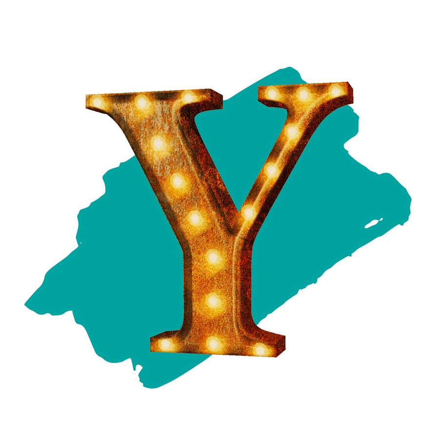 24” Letter Y Lighted Vintage Marquee Letters (Rustic)