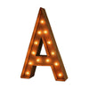 Marquee Letter Lights - 12” Letter A Lighted Vintage Marquee Letters (Modern Font/Rustic)