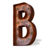 Marquee Letter Lights - 12” Letter B Lighted Vintage Marquee Letters (Modern Font/Rustic)