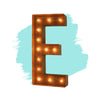 Marquee Letter Lights - 12” Letter E Lighted Vintage Marquee Letters (Modern Font/Rustic)
