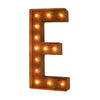 Marquee Letter Lights - 12” Letter E Lighted Vintage Marquee Letters (Modern Font/Rustic)