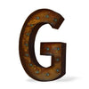 Marquee Letter Lights - 12” Letter G Lighted Vintage Marquee Letters (Modern Font/Rustic)