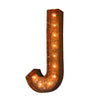 Marquee Letter Lights - 12” Letter J Lighted Vintage Marquee Letters (Modern Font/Rustic)