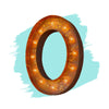 Marquee Letter Lights - 12” Letter O Lighted Vintage Marquee Letters (Modern Font/Rustic)