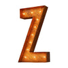 Marquee Letter Lights - 12” Letter Z Lighted Vintage Marquee Letters (Modern Font/Rustic)