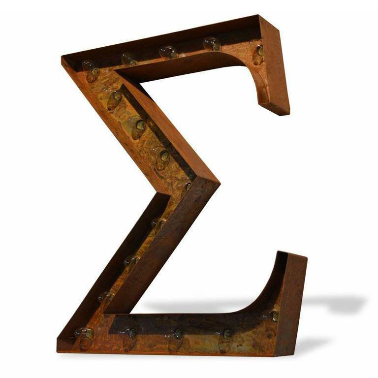 Marquee Letter Lights - 24" Greek Letters Vintage Lighted Marquee Letters (Rustic)