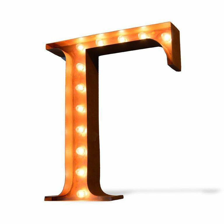 Marquee Letter Lights - 24" Greek Letters Vintage Lighted Marquee Letters (Rustic)