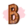 Marquee Letter Lights - 24” Letter B Lighted Vintage Marquee Letters (Modern Font/Rustic)