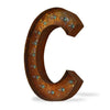Marquee Letter Lights - 24” Letter C Lighted Vintage Marquee Letters (Modern Font/Rustic)