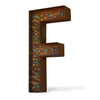 Marquee Letter Lights - 24” Letter F Lighted Vintage Marquee Letters (Modern Font/Rustic)
