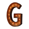 Marquee Letter Lights - 24” Letter G Lighted Vintage Marquee Letters (Modern Font/Rustic)