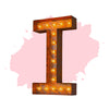Marquee Letter Lights - 24” Letter I Lighted Vintage Marquee Letters (Modern Font/Rustic)