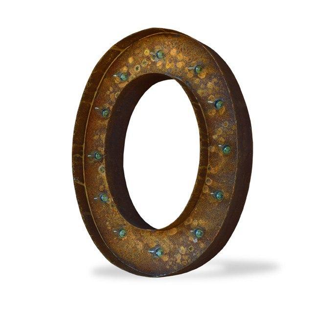 Marquee Letter Lights - 24” Letter O Lighted Vintage Marquee Letters (Modern Font/Rustic)
