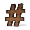 Marquee Symbol Lights - 24” Hashtag “#” Vintage Marquee Lights Sign (Rustic)