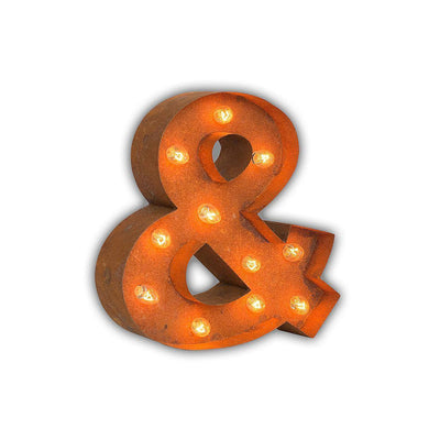 Marquee Symbol Lights - 12” Small Ampersand “&” Vintage Marquee Sign With Lights