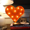 Marquee Symbol Lights - 12” Small Heart Vintage Marquee Sign With Lights