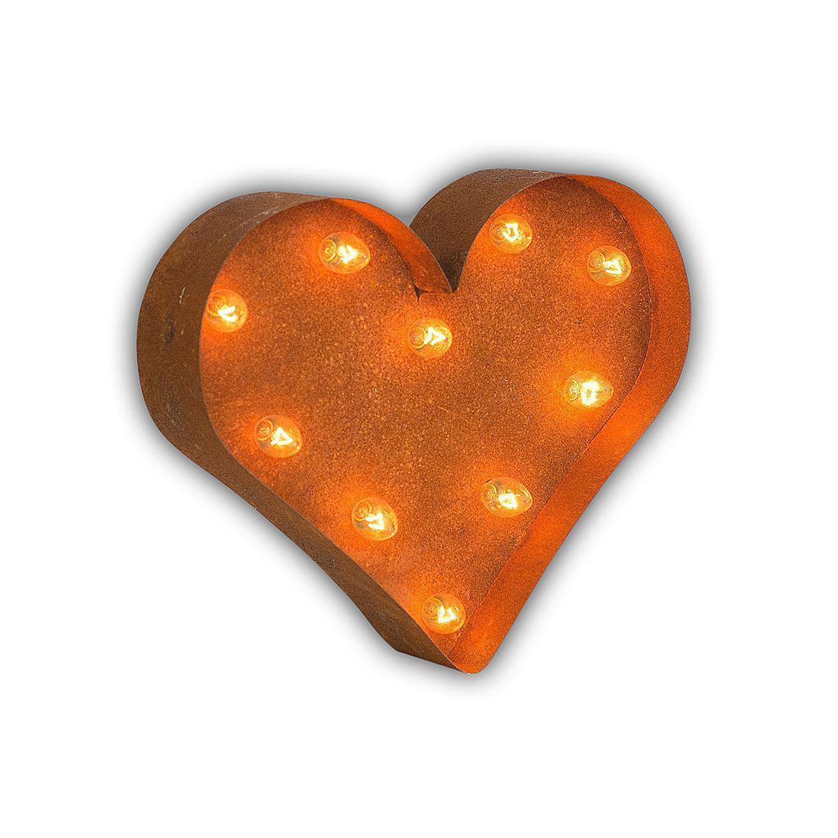 Marquee Symbol Lights - 12” Small Heart Vintage Marquee Sign With Lights