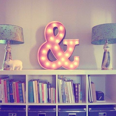 Marquee Symbol Lights - 24” Ampersand “&” Vintage Marquee Lights Sign (Rustic)