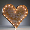 Marquee Symbol Lights - 24” Heart Vintage Marquee Lights Sign (Rustic)