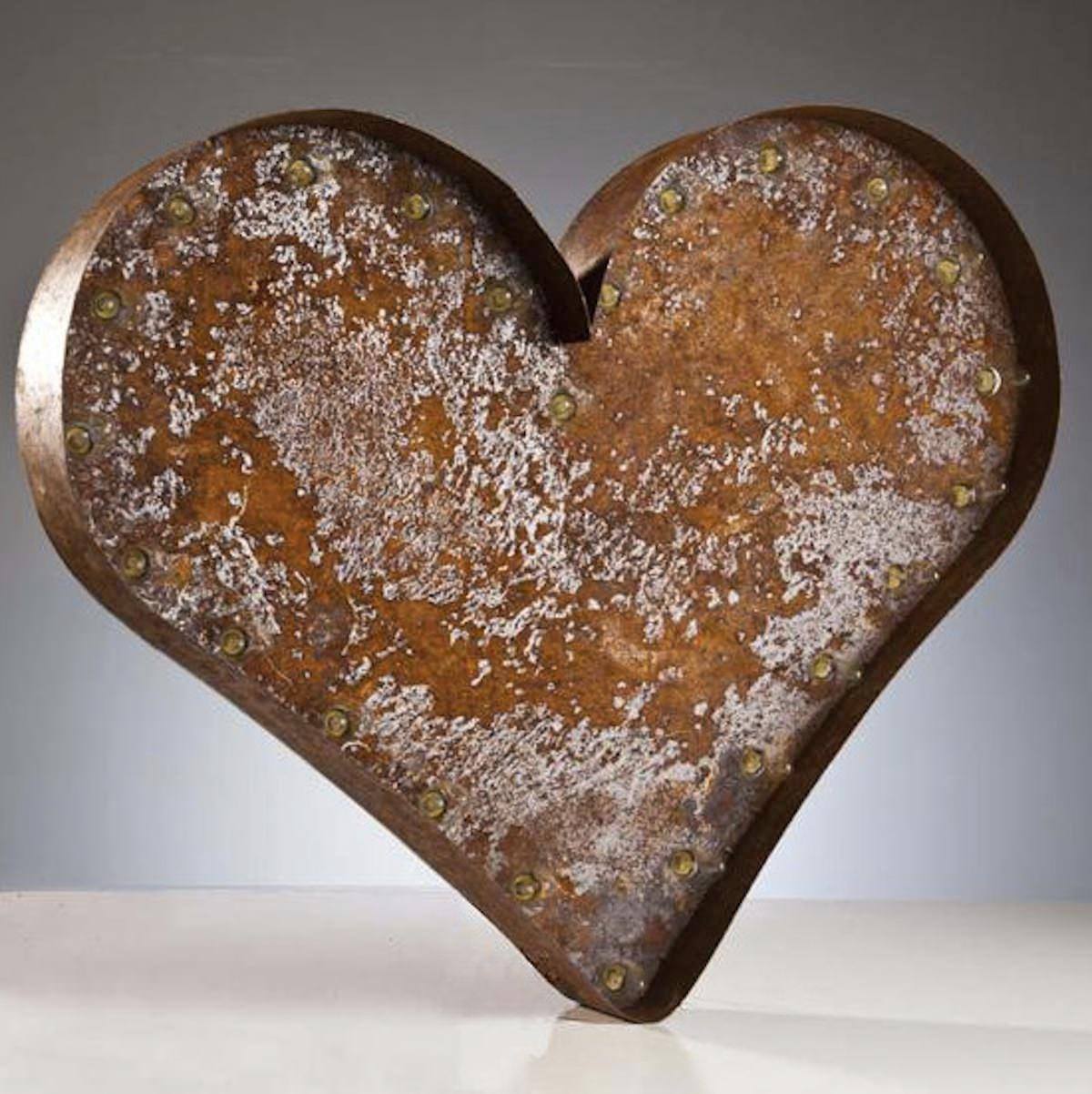 Marquee Symbol Lights - 24” Heart Vintage Marquee Lights Sign (Rustic)