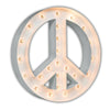 Marquee Symbol Lights - 24" Peace Sign Marquee Sign With Lights (White Gloss)