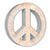 24" Peace Sign Marquee Sign with Lights (White Gloss)