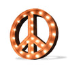 Marquee Symbol Lights - 24” Peace Sign Vintage Marquee Sign With Lights (Rustic)