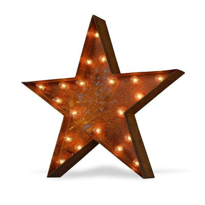 Marquee Symbol Lights - 24" Star Vintage Marquee Lights Sign (Rustic)